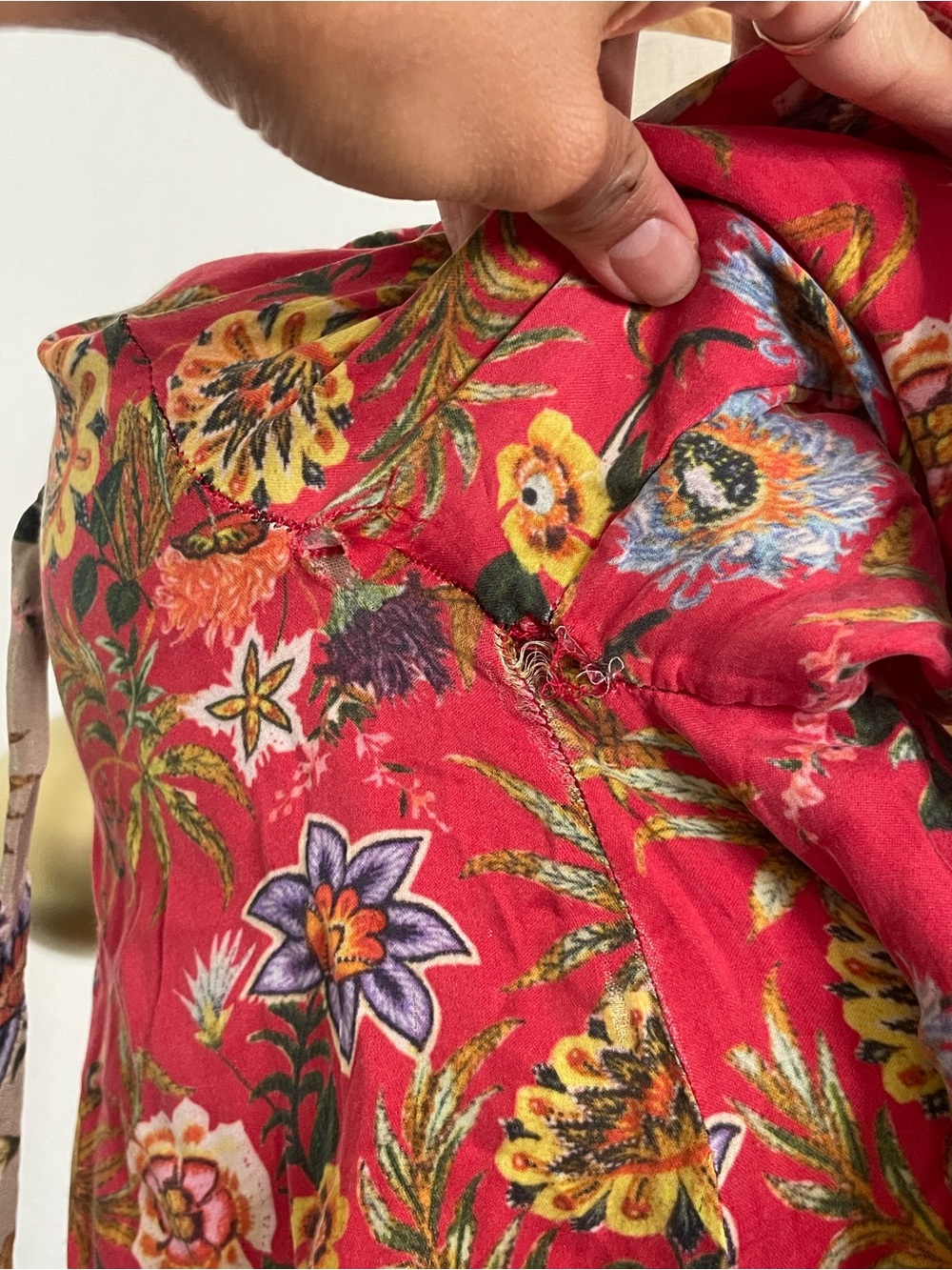 Nikasha Toscana Floral Blouse High Neck Tie Peasant Blouse - Picture 11 of 11